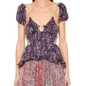 Y/project purple floral cutout top